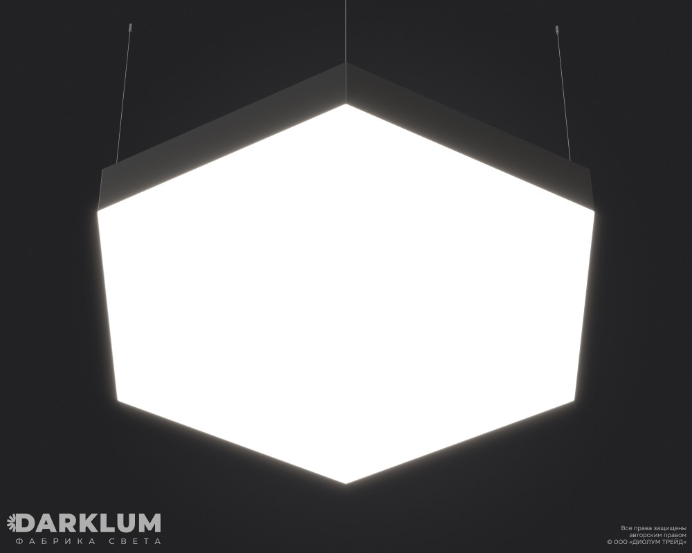 Подвесной светодиодный светильник HEXABOX-1000 92Вт 4000К черный фото 2