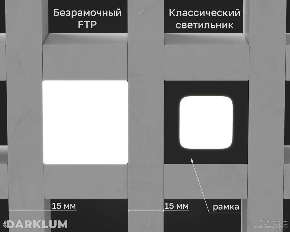 Светодиодный светильник FTP Грильято Домино х2 50х50 (35х35) 4Вт 4000К IP20 фото 6