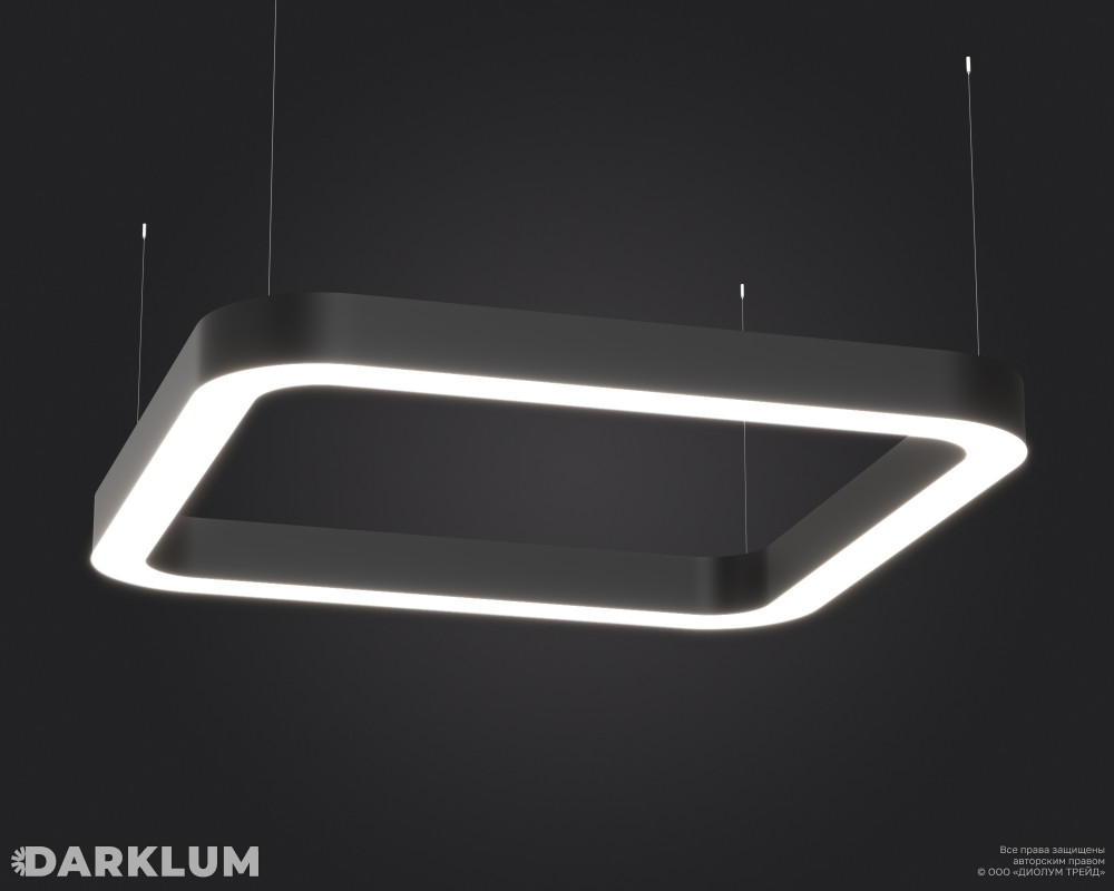 Подвесной светодиодный светильник FRAME-Q-SOFT-1000 4000К 92Вт черный фото 1