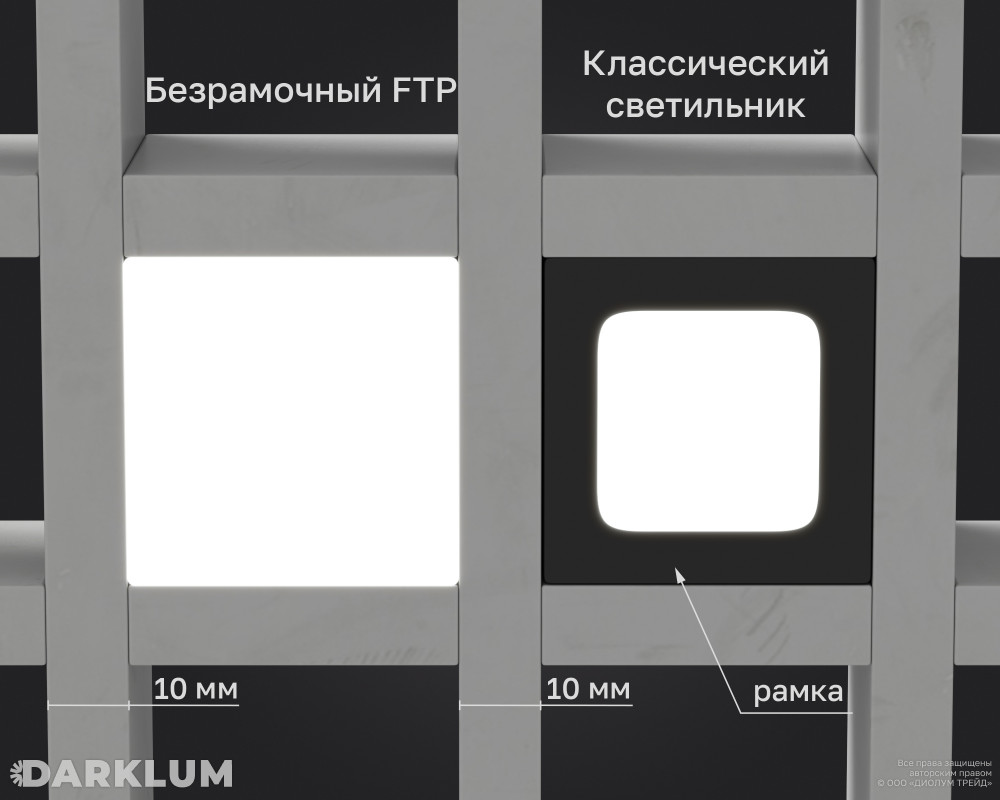 Светодиодный светильник FTP Грильято Домино х3 50х50 (40х40) 6Вт 4000К IP20 фото 6