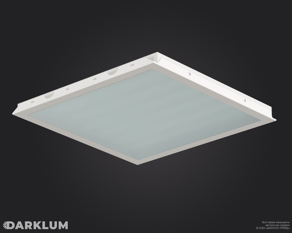 Светодиодный светильник Clip-in (18) 600х600 52Вт с БАП 2 часа 5000К закаленное стекло IP65 фото 2