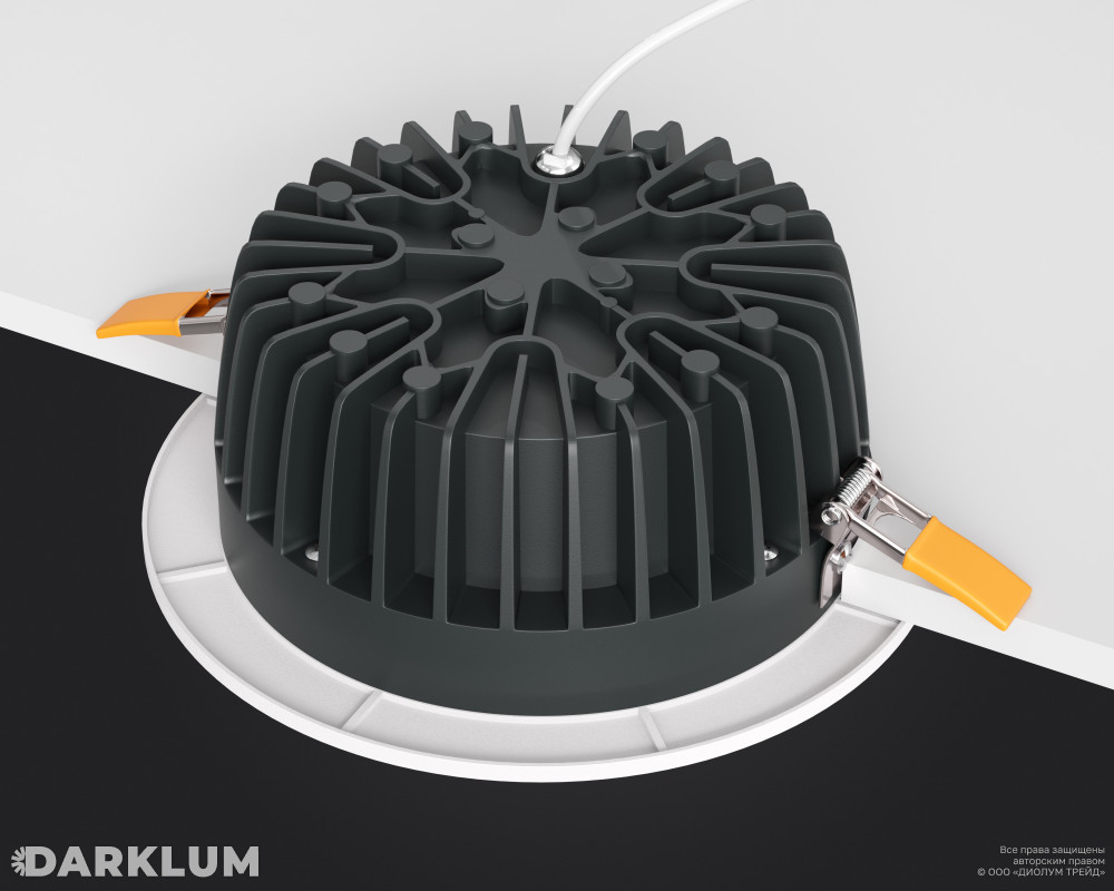 Светодиодный светильник Downlight круглый 190мм 20Вт с БАП 2 часа 4000К IP54 белый фото 5
