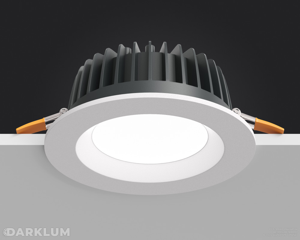 Светодиодный светильник Downlight круглый 190мм 30Вт с БАП 2 часа 4000К IP54 белый фото 6